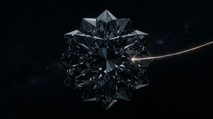 The Solitary: a flawless, moon-sized crystal in the void, every facet angled to reflect all light back upon itself, annihilating an offered thread of connection — an absolute, willed, unbreachable solitude.